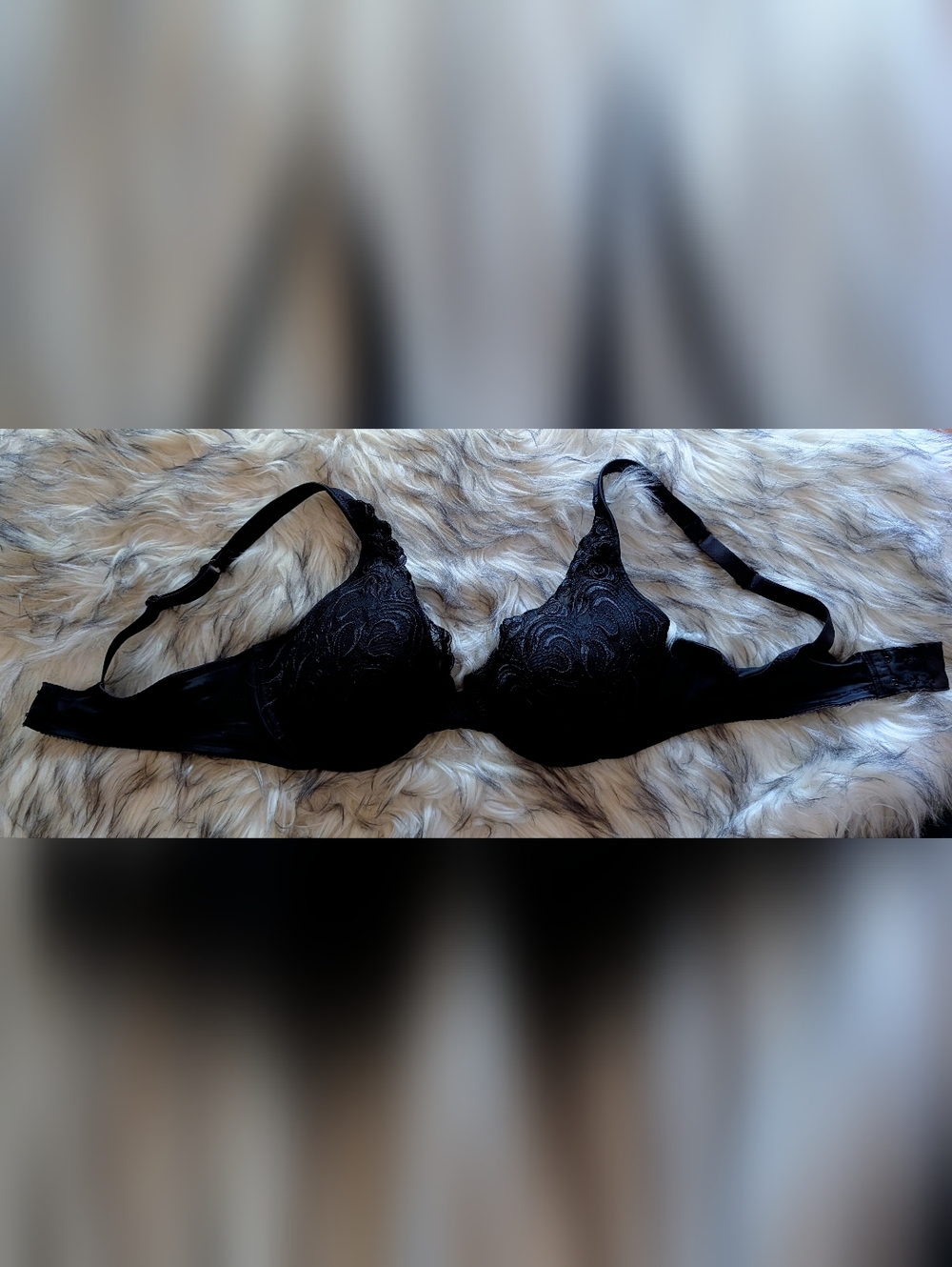 Black Underwire Lace T-Shirt Bra Size 36C
